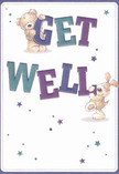 Radiating warmth and hope, this charming get well card encapsulates the nurturing spirit of Great Bookham in every stroke. The illustration features two delightful companions-a teddy bear and a floppy-eared puppy-both joyfully engaged with vibrant, oversized lettering that spells 'Get Well' in spirited hues of indigo and teal. Against a soft, creamy background reminiscent of morning light in Surrey gardens, scattered stars in varying shades of blue and purple twinkle playfully, lending the scene a magical, uplifting atmosphere. The tenderness in the animals' expressions is echoed in their touchable fur, inviting a comforting reverie as real as holding a bouquet of freshly cut blooms from a local florist. The composition feels thoughtfully curated, much like the arrangements available for delivery across Great Bookham: every detail carefully chosen, every element positioned to convey care and encouragement. The overall effect is one of gentle optimism and sincere comfort, making this card a perfect companion to a get well bouquet delivered to a neighbour on Lower Road or a loved one recovering near Bookham Common. It's a heartfelt way to send not only a message but an embrace, enveloping the recipient in local kindness and hope.