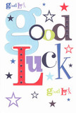 Joy and optimism leap from this cheerful good luck card, its design echoing the heartfelt support often found among the residents of Great Bookham. Against a clean white backdrop, the phrase 'Good Luck' unfurls in a symphony of colours-oversized pastel-blue letters embrace spirited reds, lush greens, and deep violets, as if painted during a creative afternoon in a local park. Tiny stars-navy, lilac, lemon-lime-are scattered playfully like confetti, bringing to mind the gentle excitement before a village fete or the glow of hope stretching above the Surrey hills. The card's surface is pleasingly smooth yet substantial, inviting a tactile moment that matches the satisfaction of tying a velvet ribbon around a bouquet picked up on High Street. This card is perfectly suited to mark fresh beginnings-a student sitting exams at Howard of Effingham School, a friend opening a new shop, or someone embarking on a new job nearby-filled with genuine encouragement and the simple, steadfast belief that kindness and hope always find their way in Great Bookham.